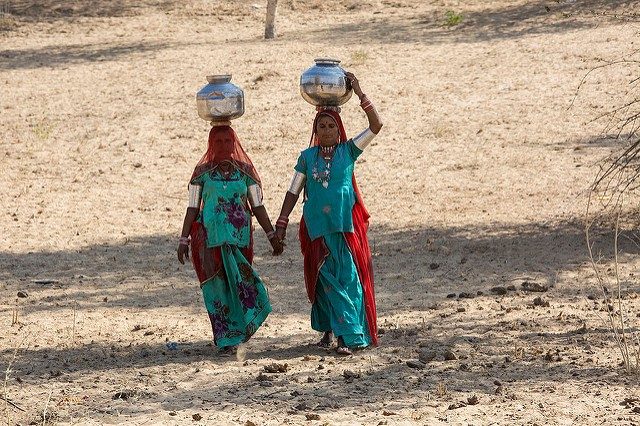 women fetching water