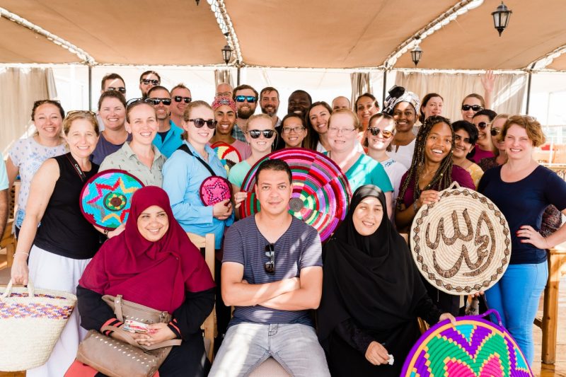XMNR students with sustainability professionals in Egype during global study trip