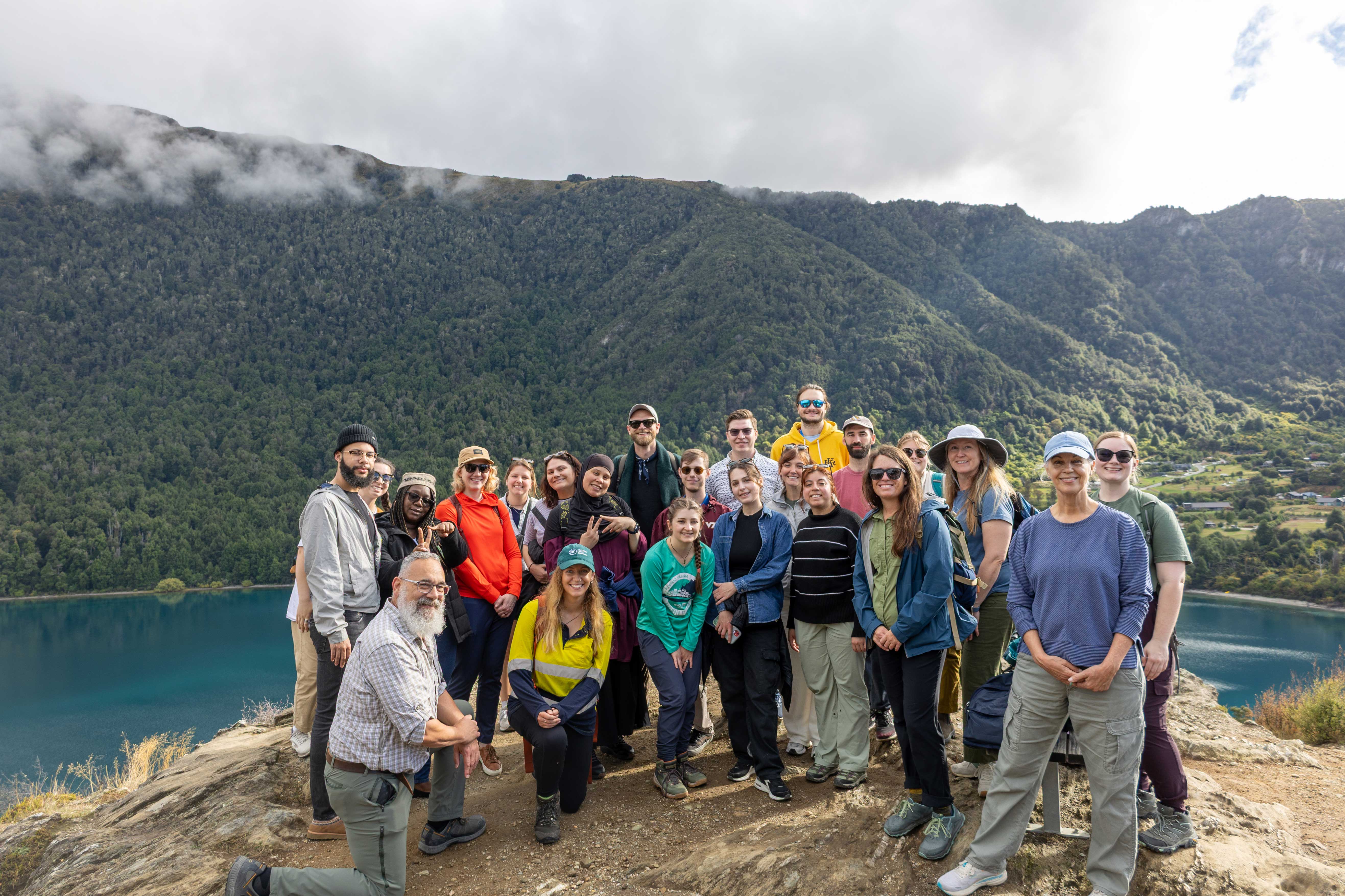 group of vt omnr students posing in new zealand