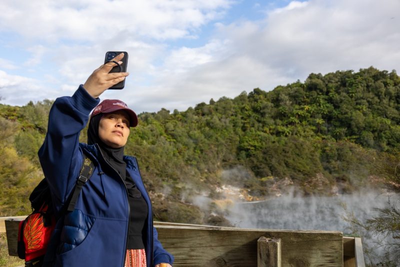 online master of natural resources student tameca johnston taking a selfie in new zealand