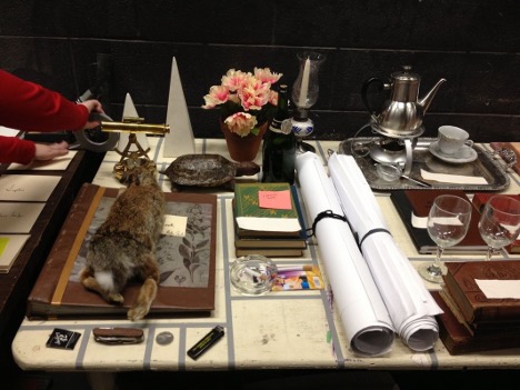 backstage props on table