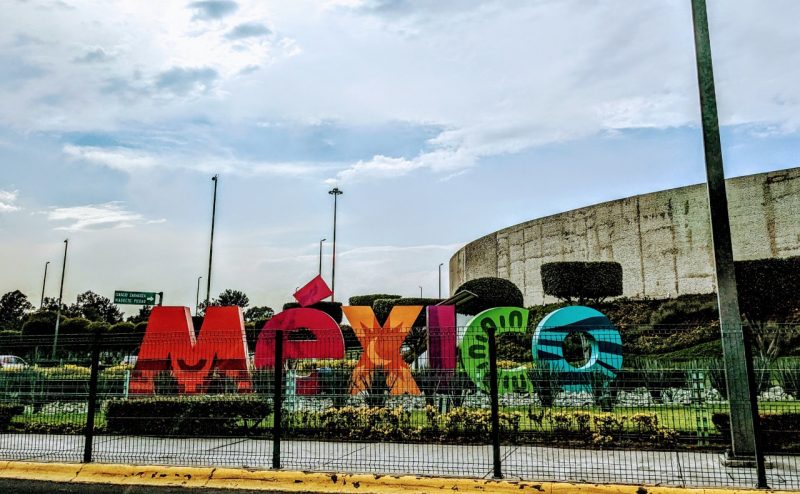 Art displayed outside the airport in Mexico City; Photo: Tracey Coe 