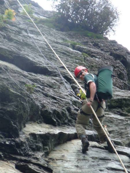 Jon Lipinski rapelling 