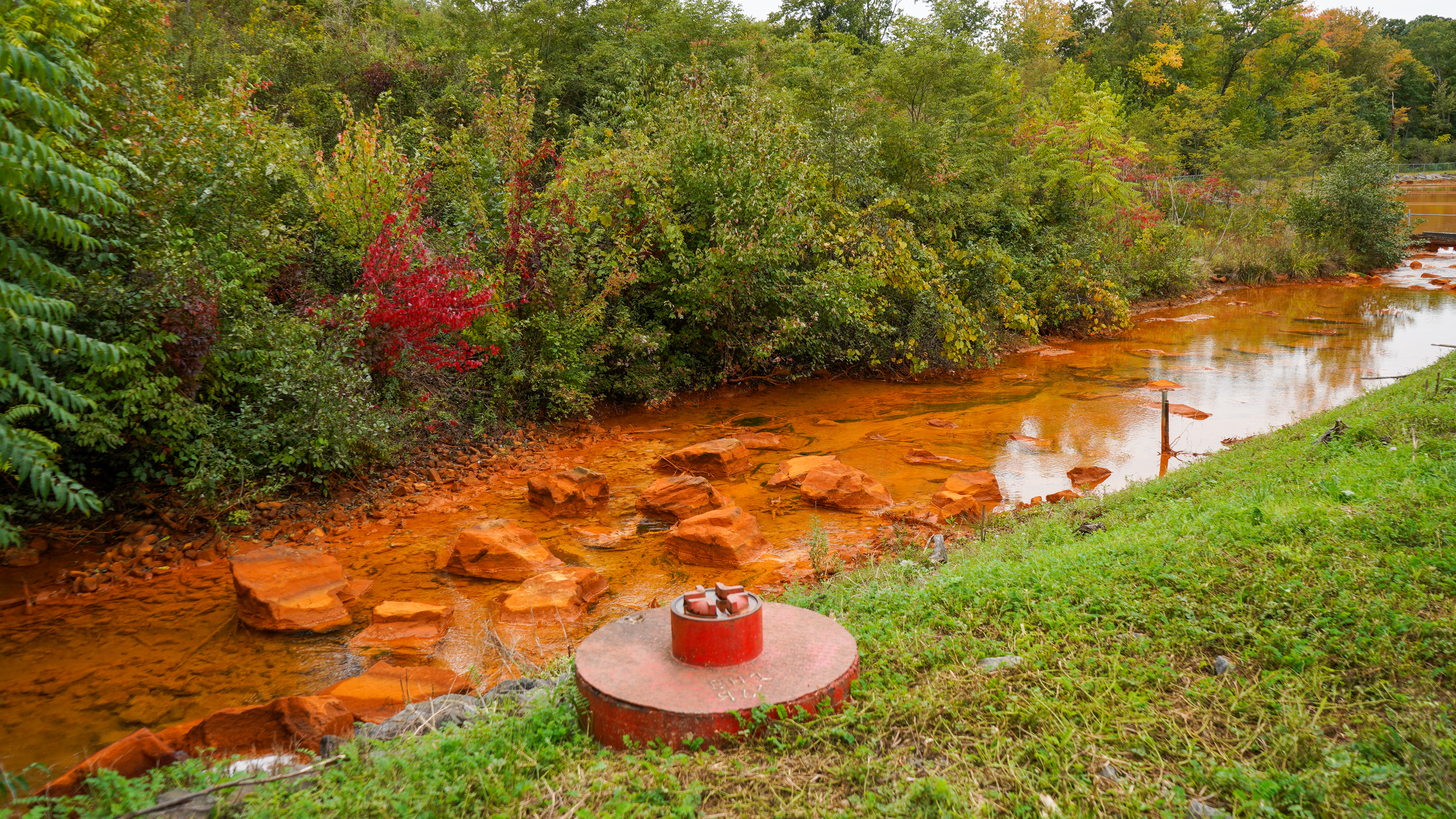 The Askam Borehole Treatment System processes acid mine drainage. Photo by Lindsay Kuczera