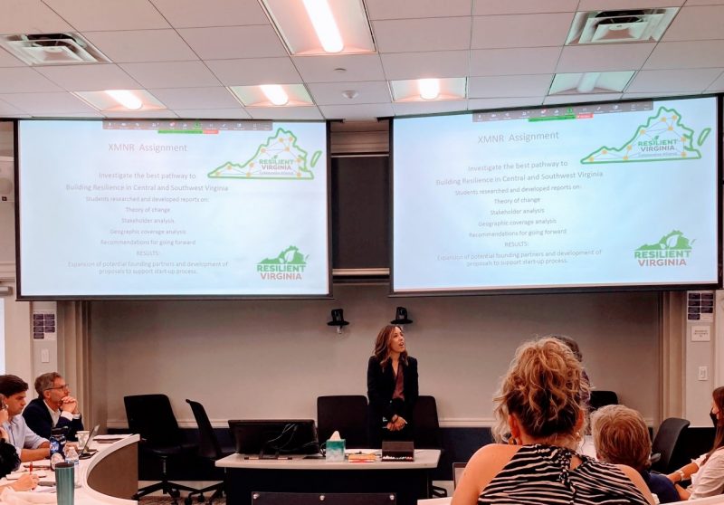 XMNR alum Brendle Wolfe shares about her XMNR project in collaboration with Resilient Virginia at their 2023 conference. Photo: Amy Hubbard
