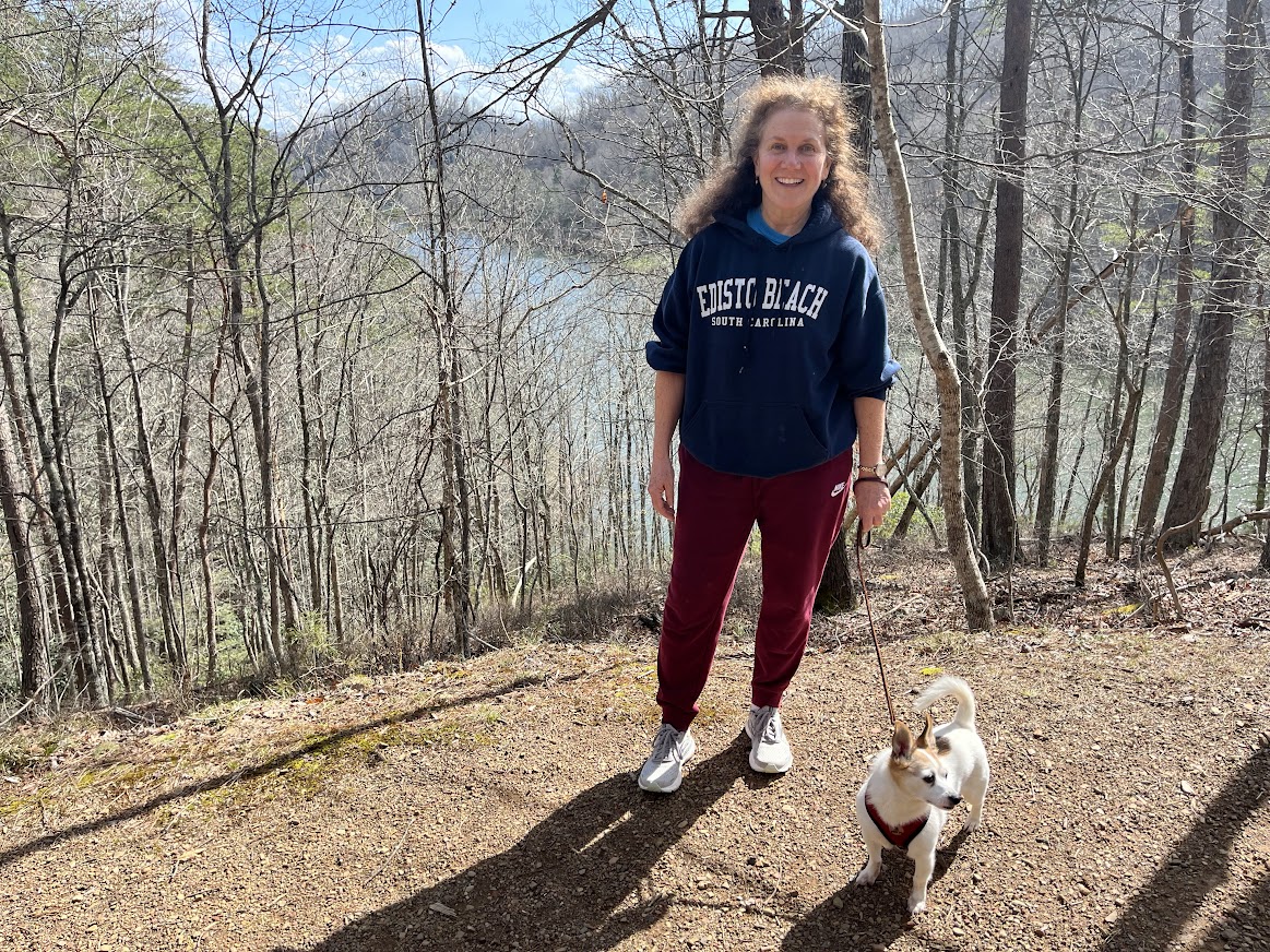 Desiree Di Mauro on a hike with her dog at Hungry Mother State Park in Virginia.