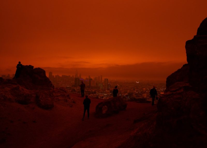 Wildfire haze coats the sky in San Francisco in 2020. Photo by Patrick Perkins, Unsplash